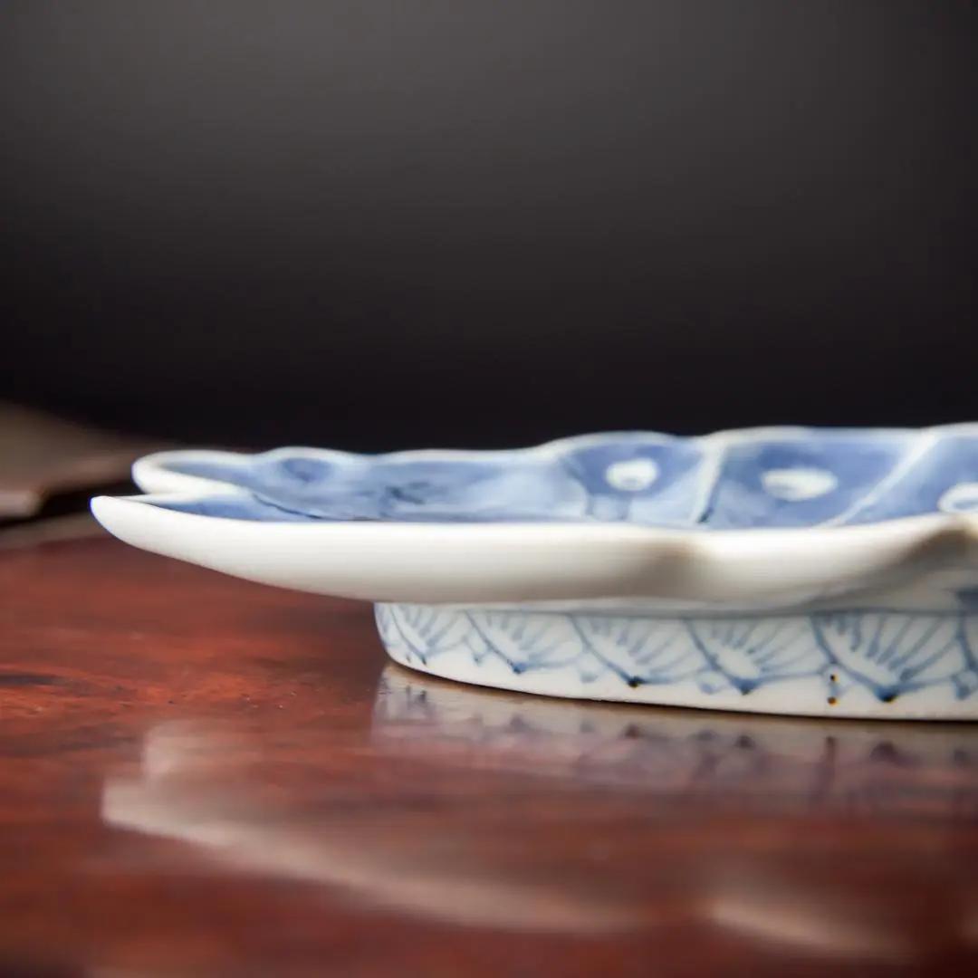 Yuish 様専用◇138◇ 鍋島焼絵皿 染付 孔雀図 小皿 藍