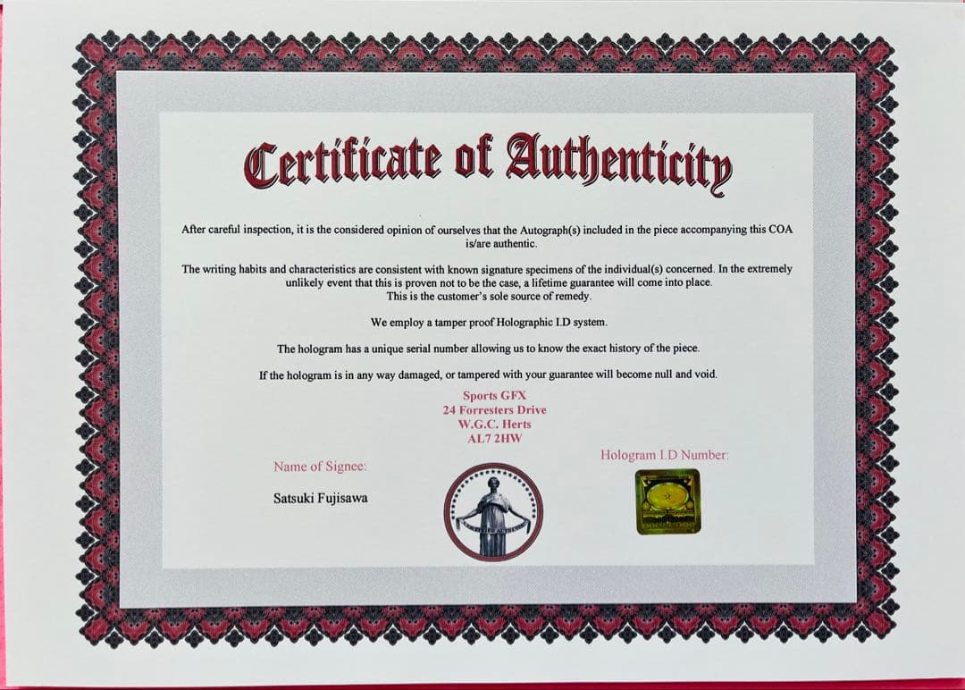 お値引きOK 藤澤五月さん 直筆サインフォト ロコ・ソラーレ 証明書付き 1枚③
