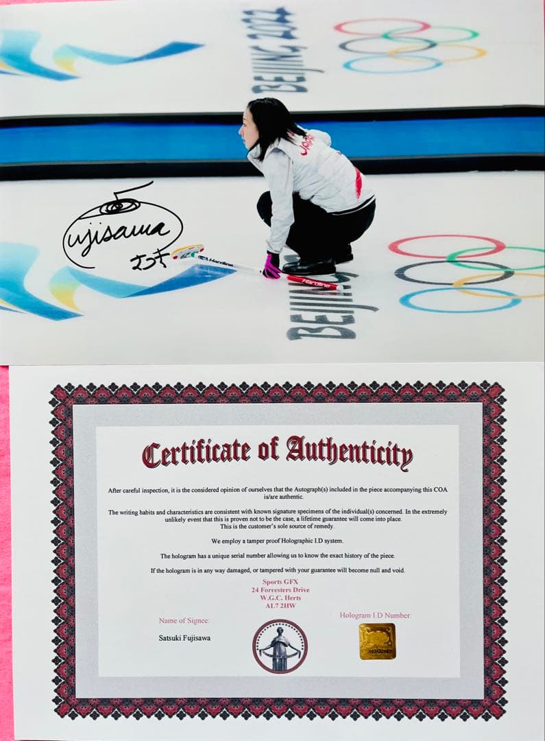 お値引きOK 藤澤五月さん 直筆サインフォト ロコ・ソラーレ 証明書付き 1枚③