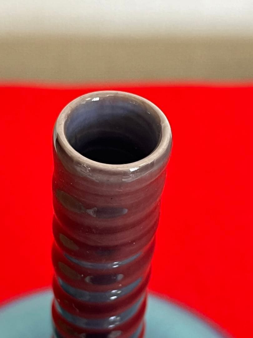 人間国宝 柳雨軒 三代 徳田八十吉 彩釉 花入 管理T187 共箱