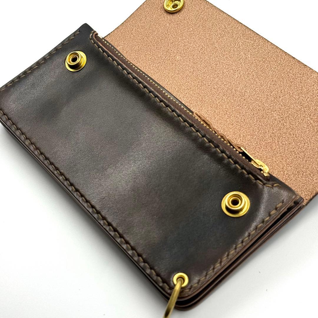 トラッカーウォレット(エイジングブラック)ヴィンテージタイプ　タロンジッパー