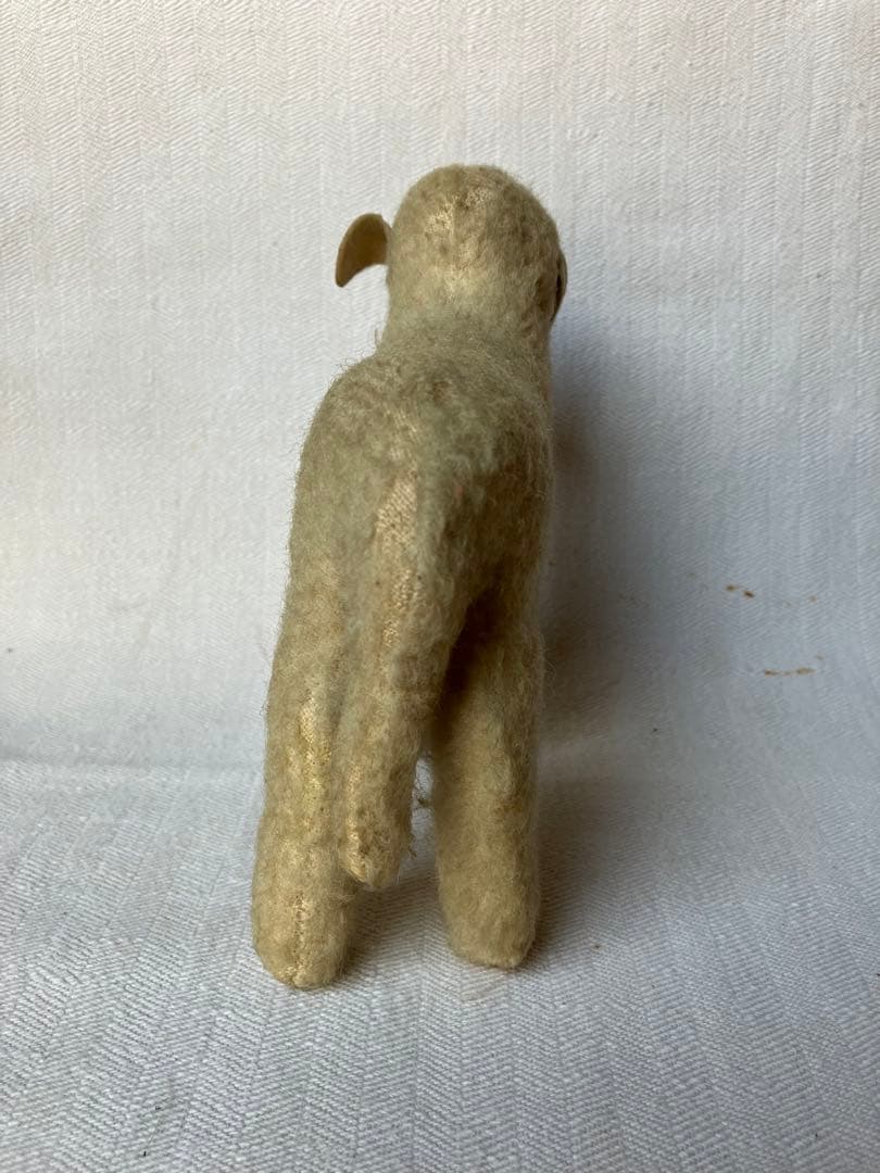 アンティーク 若草色の目をした小羊のぬいぐるみ チェコ プラハ 30s 40s