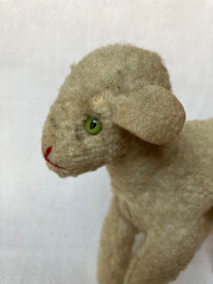 アンティーク 若草色の目をした小羊のぬいぐるみ チェコ プラハ 30s 40s