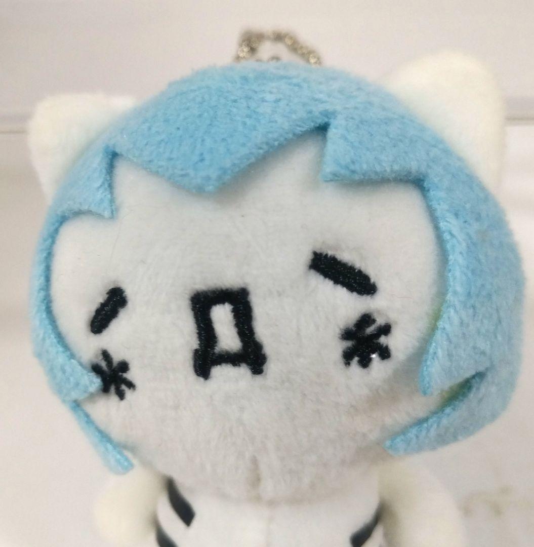 かおもじネコエヴァンゲリオン綾波レイ風ぬいぐるみマスコットキーホルダー
