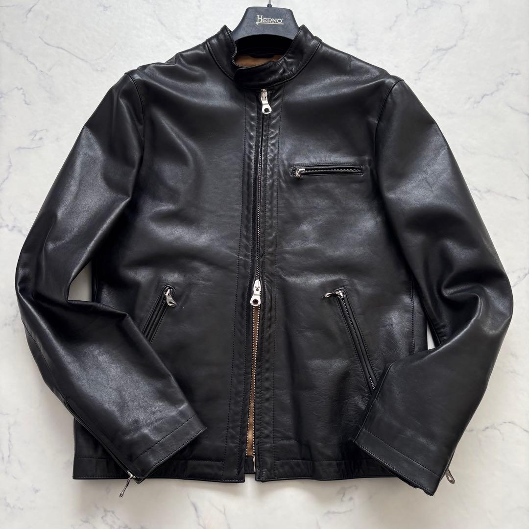 極美品 チンクアンタ 馬革 シングルライダース レザージャケット