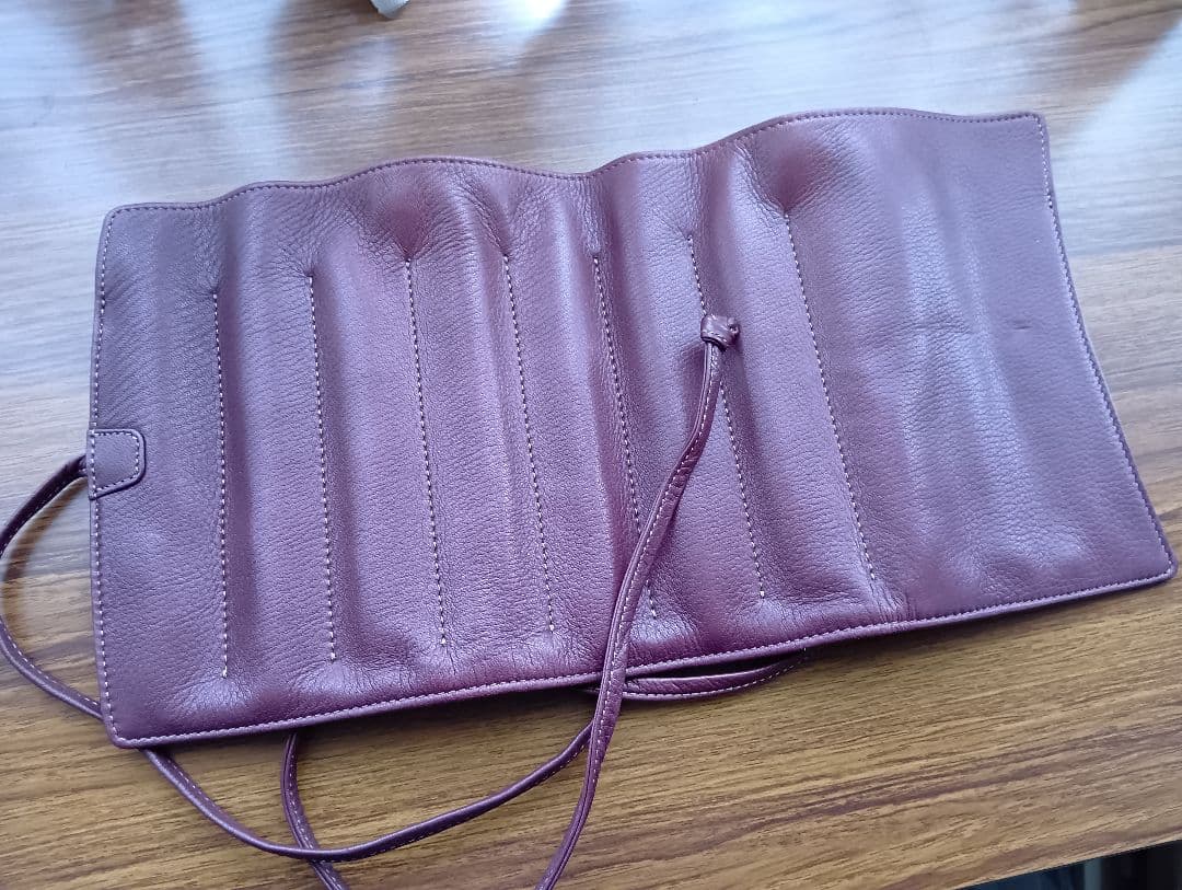 ナガサワ ロールペンケース キップレザー 7本差し ボルドー