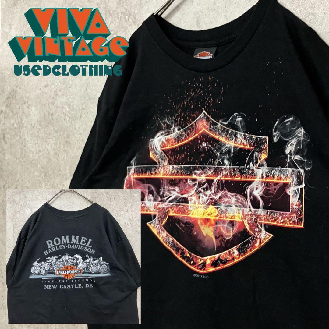当時物90sUSA製激レアハーレーダビッドソンTシャツサンダーエンジンL紫