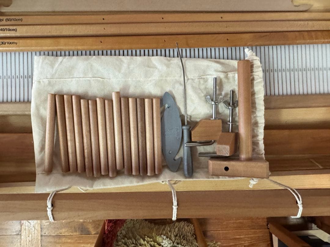 機織り　リジッドヘドル　60㎝　オプション多数　袋付き　草木染め毛糸セット