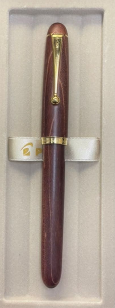 新品未使用 1971年製 白蝕刻 キャップレス ストライプ 14金 万年筆