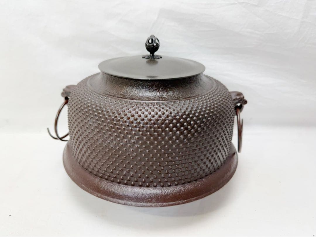 布団釜菊地正直造釜師霰地紋茶道具