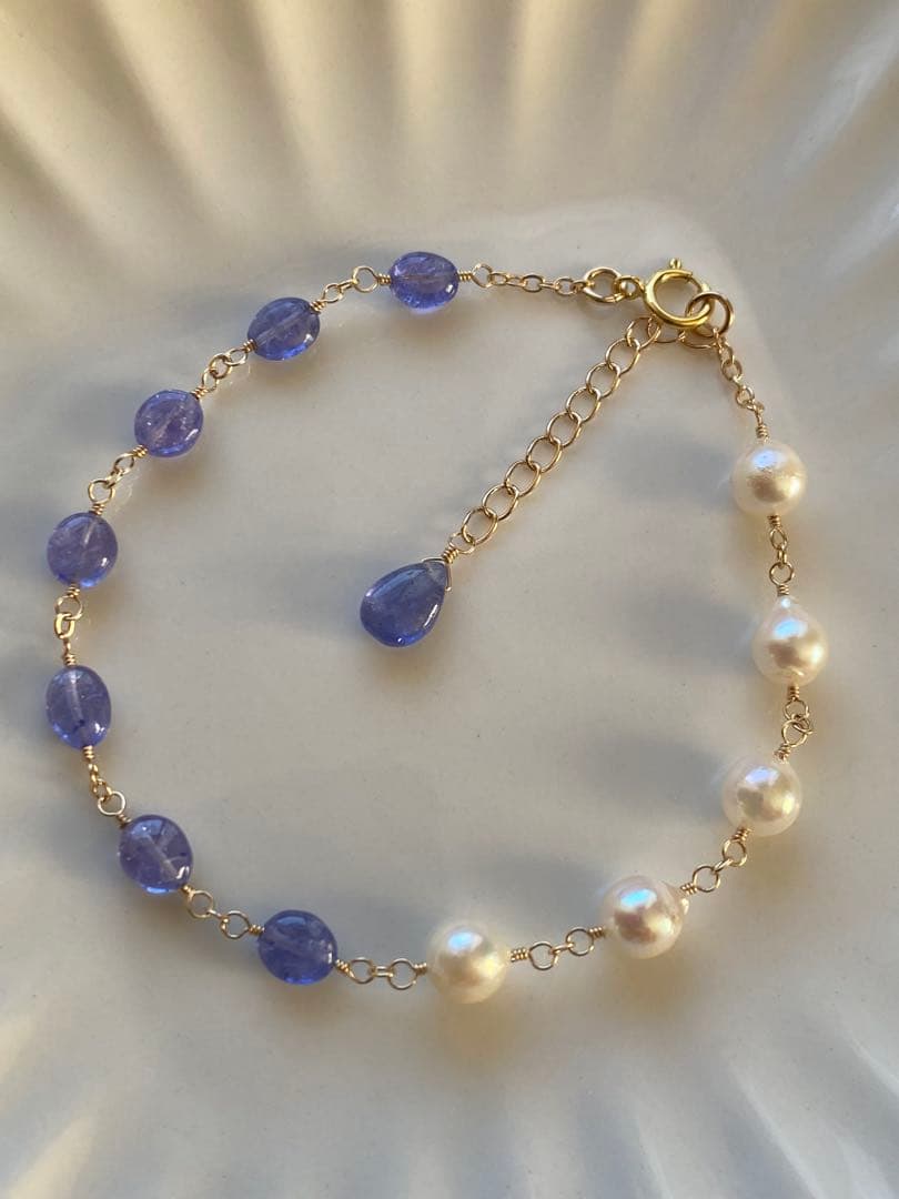 専用です】タンザナイト＆アコヤ真珠✴︎14kgfブレスレットB176（再販