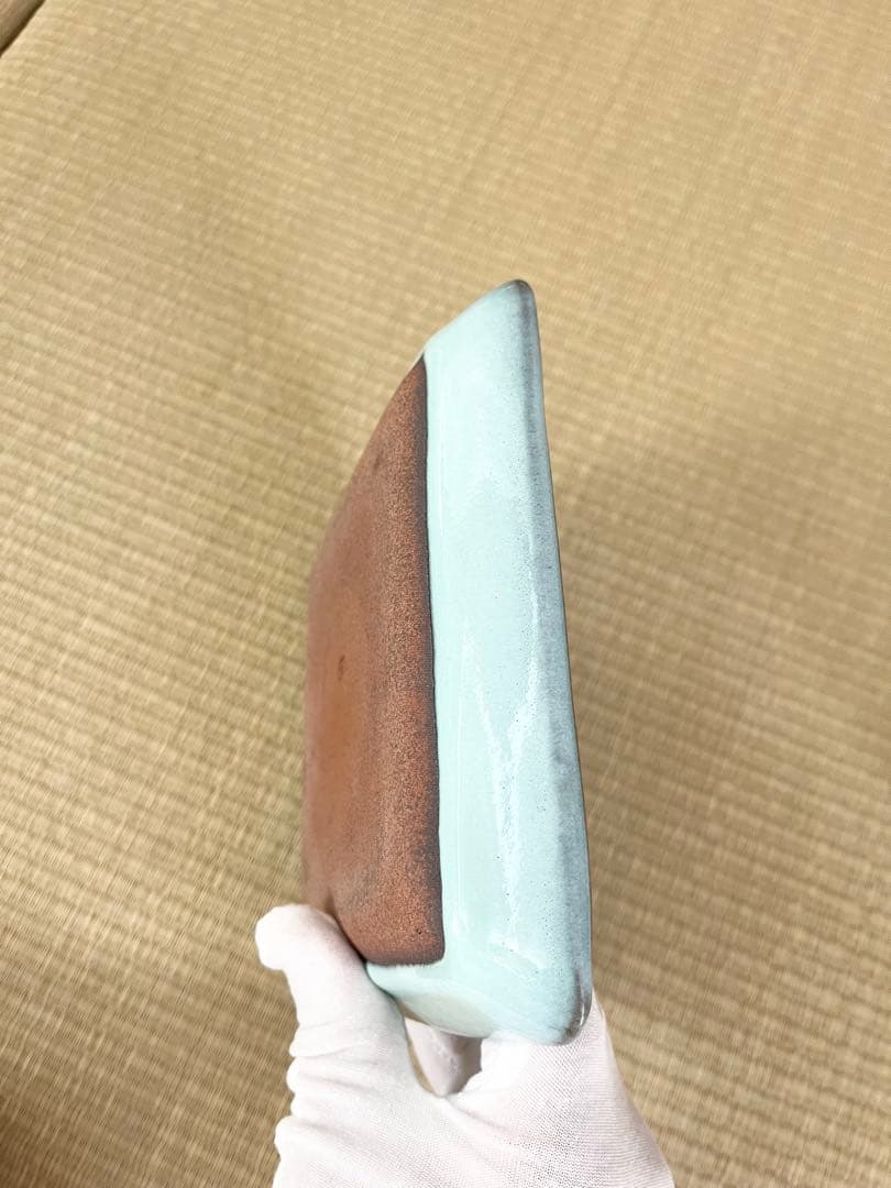 未使用】小石原焼 人間国宝 福島善三 釣窯 角皿 「福」「寿」2枚セット