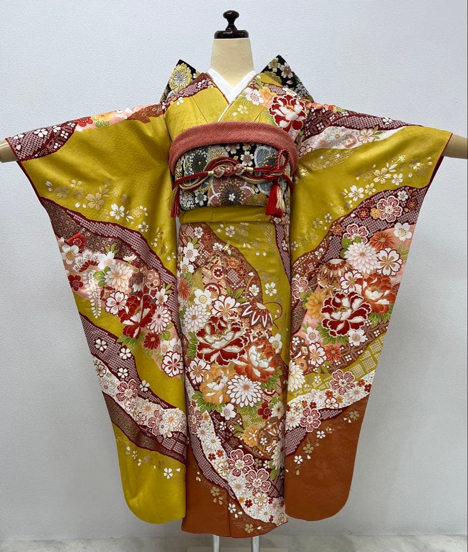 振り袖 フルセット 別誂長襦袢 成人式 金彩加工 刺繍入り 結婚式 746