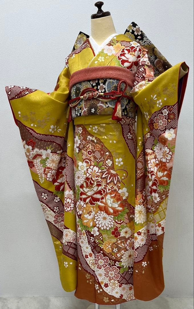 振り袖 フルセット 別誂長襦袢 成人式 金彩加工 刺繍入り 結婚式 746