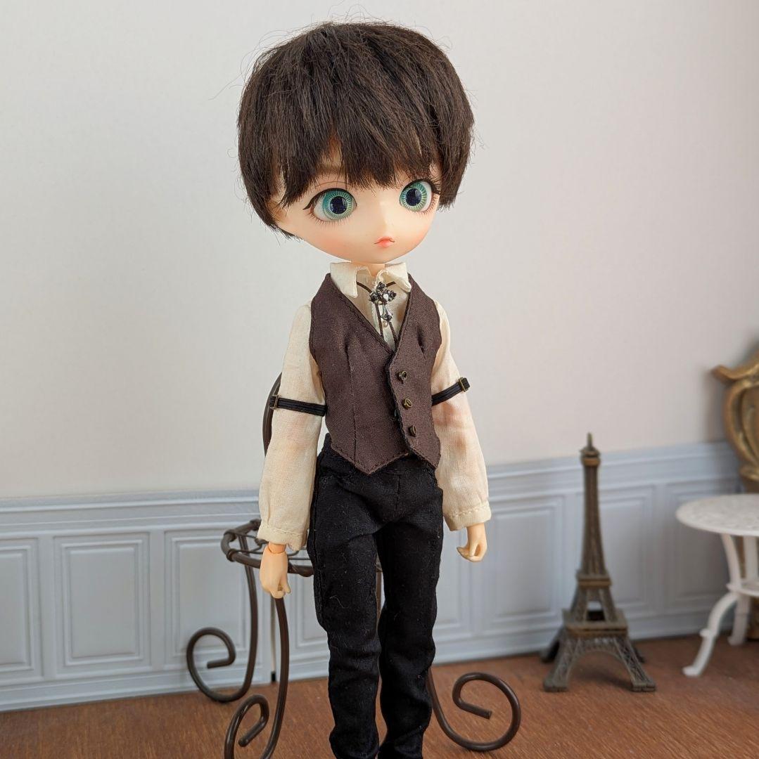 1534※ハルモニアブルームアウトフィット※茶色のカマーベストとパンツの