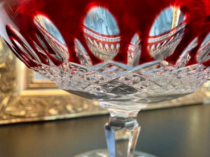 ELBE クリスタル レア クラレンドン ルビー ラウンドコンポート