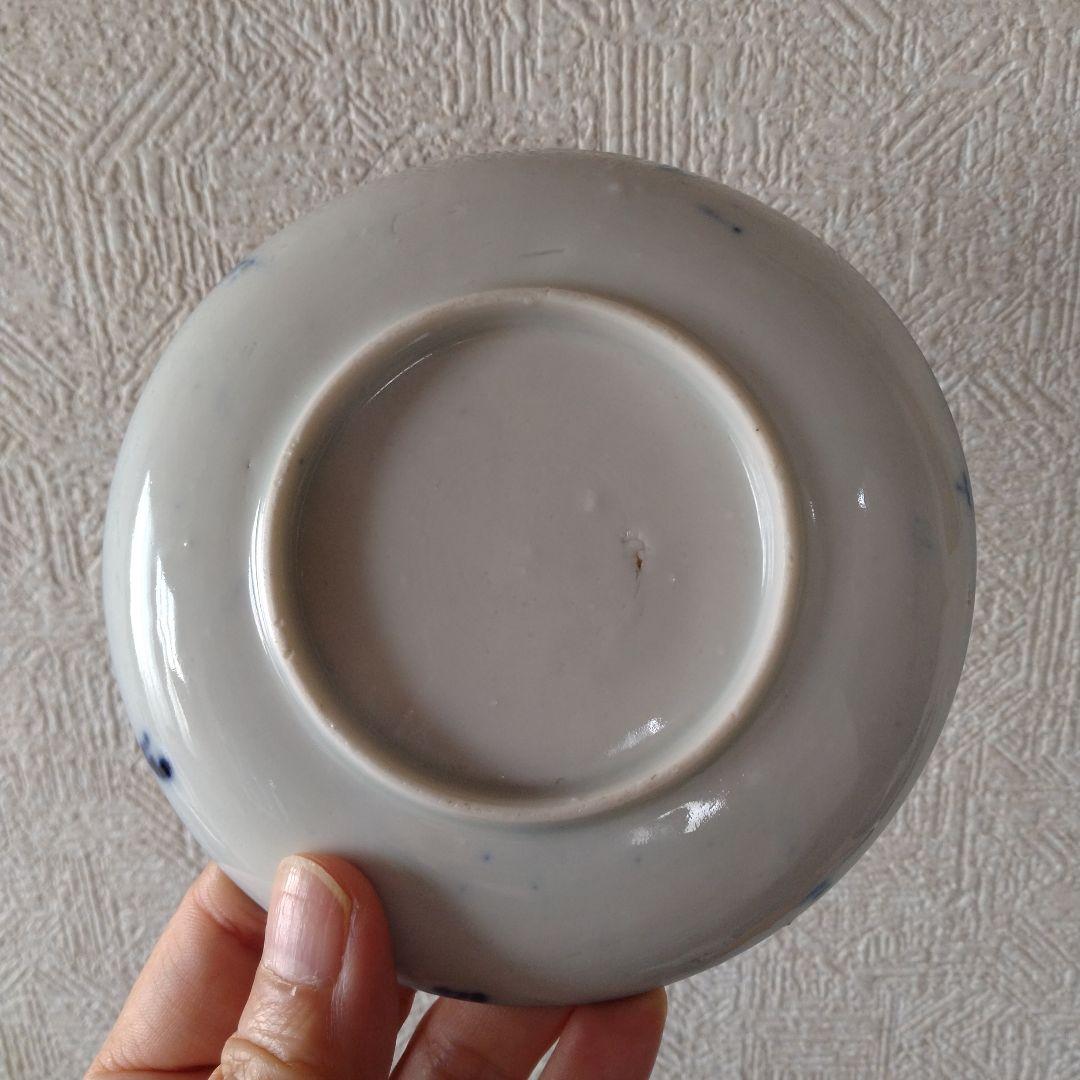 希少明治期図変わり文明開化気球西洋人印判皿