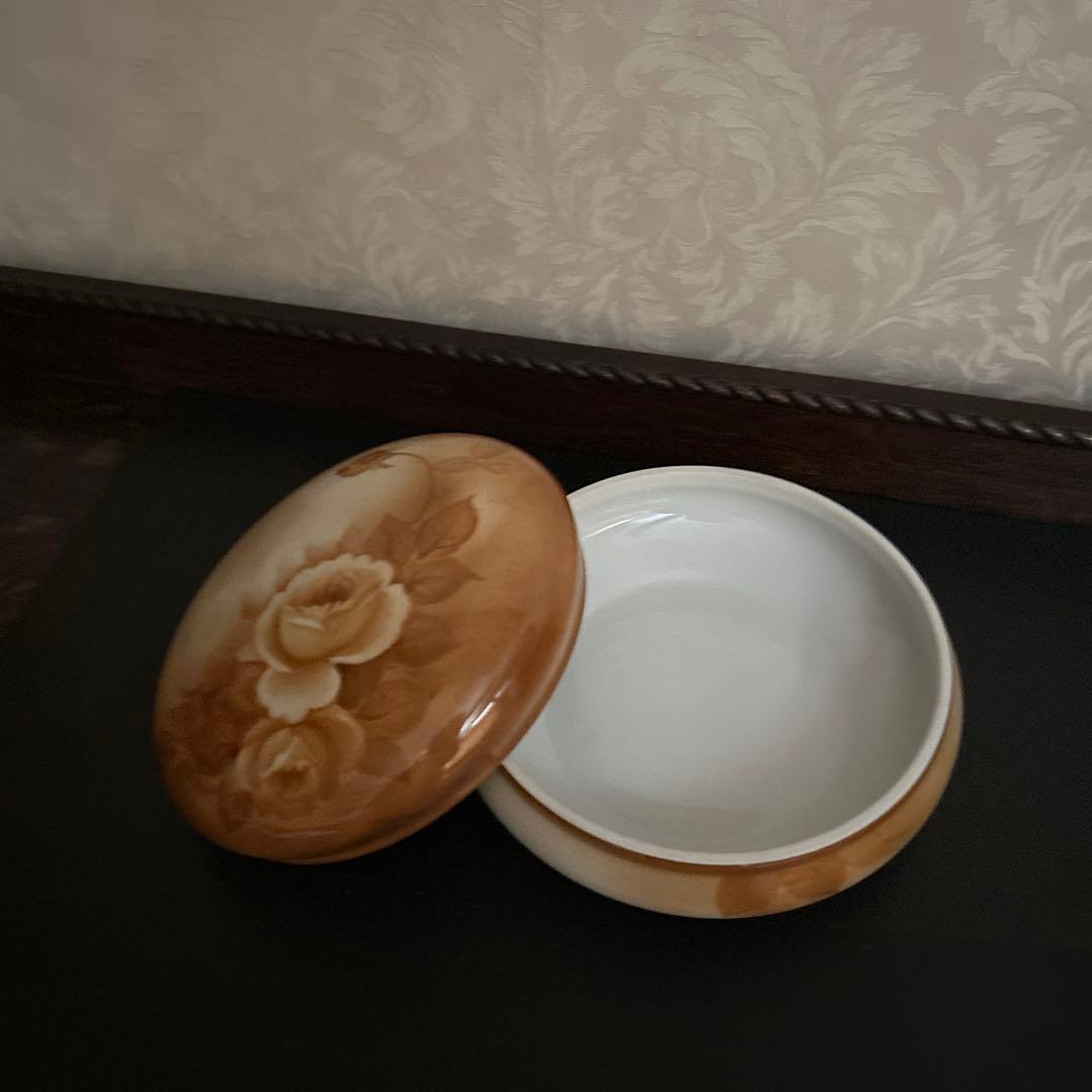 オールドノリタケ　バラ図　蓋付　菓子器 RC印