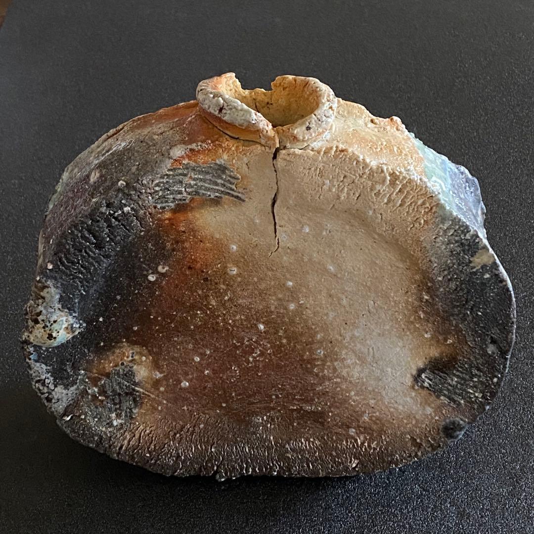 信楽焼 扁壺 花瓶 花器 井村侊生 #3202