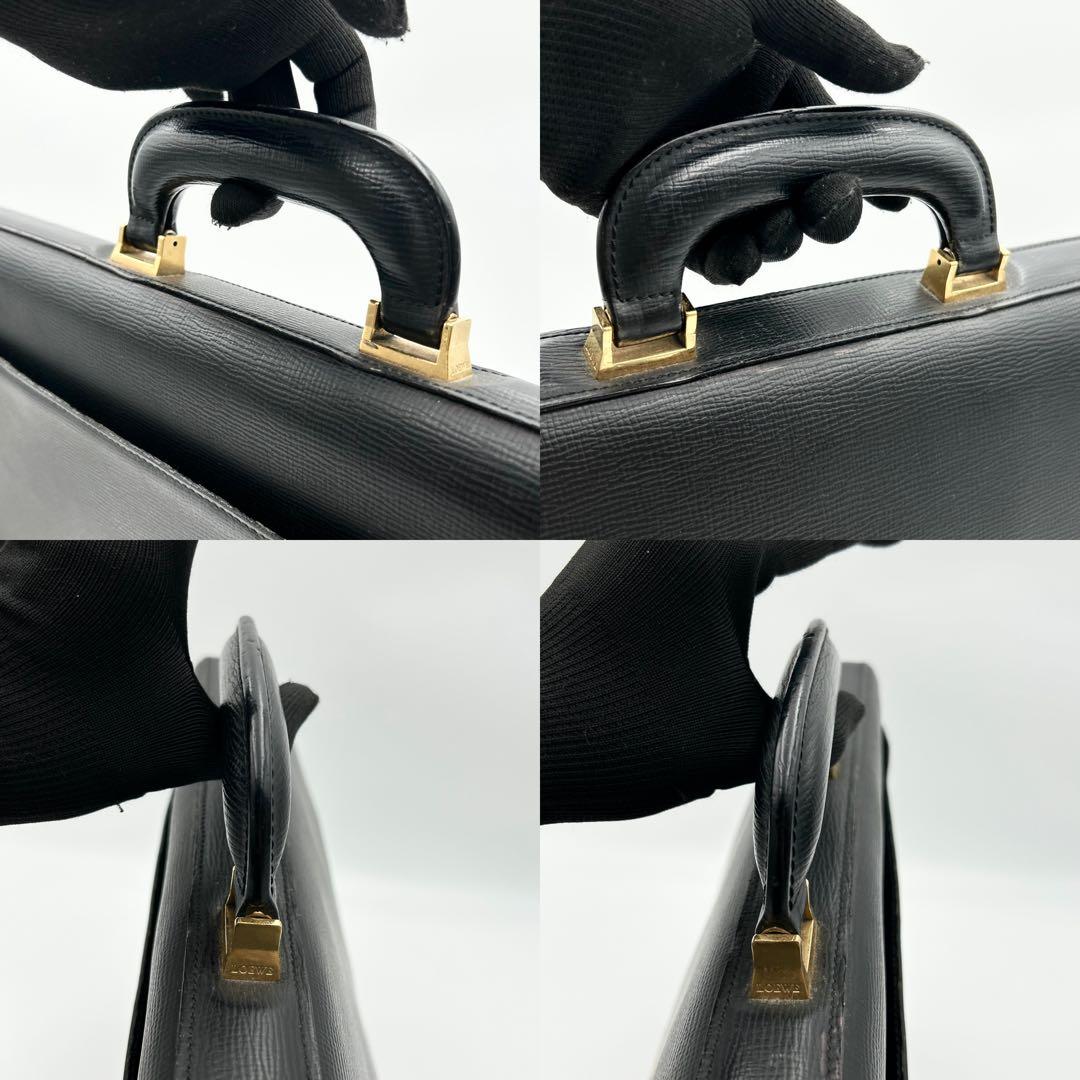 希少✨ ロエベ ビジネスバッグ ブリーフケース アナグラム ロゴ型押し シボ革