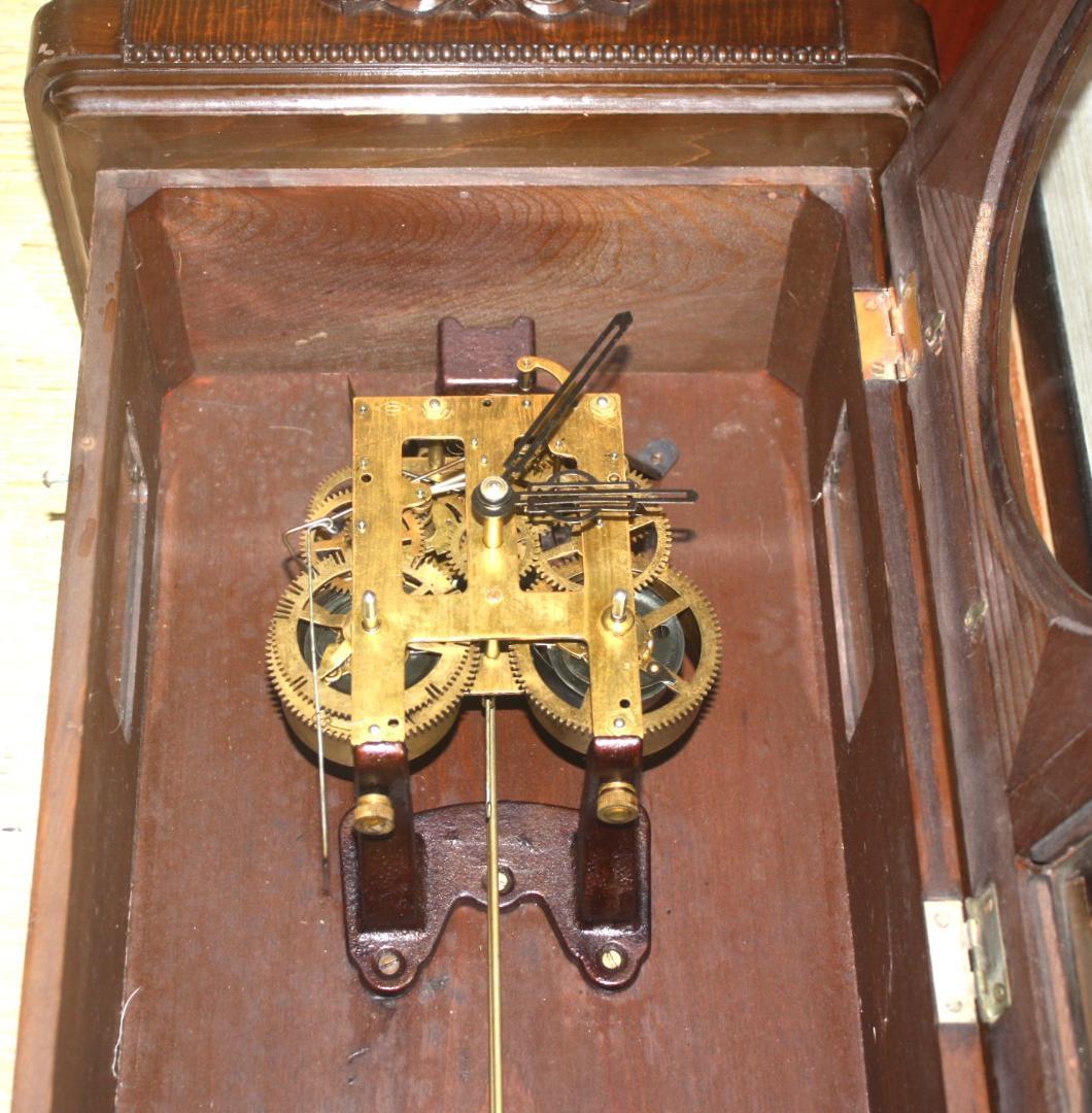 可動品 中型 meiji 明治時計 柱時計　掛け時計　８日巻き　キンコン打ち