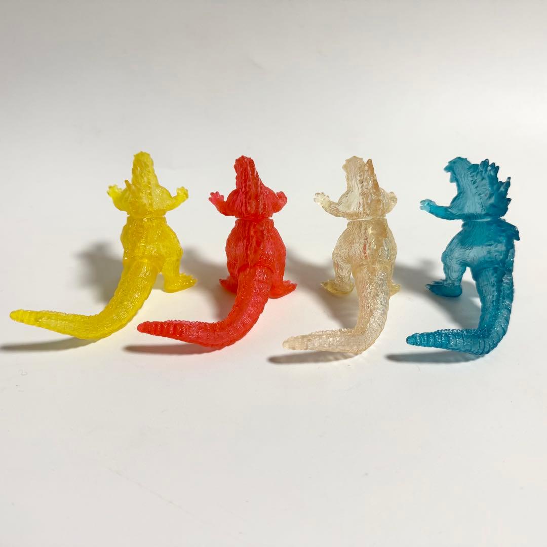 ゴジラ2000 前売り特典 クリスタルニューゴジラ ソフビ フィギュア 4体