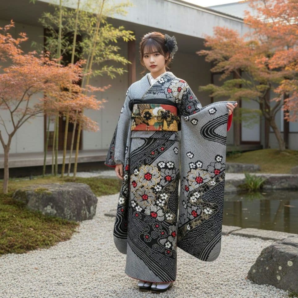 振袖フルセット(8点)・総絞り・本絞り・金駒刺繍・高級手絞り・金彩