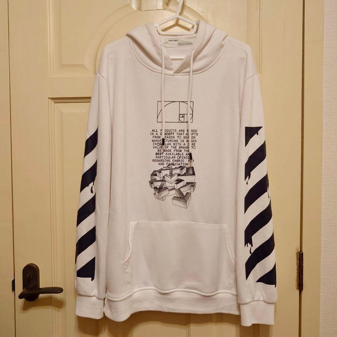 OFF-WHITE オフホワイト　パーカー　白　L