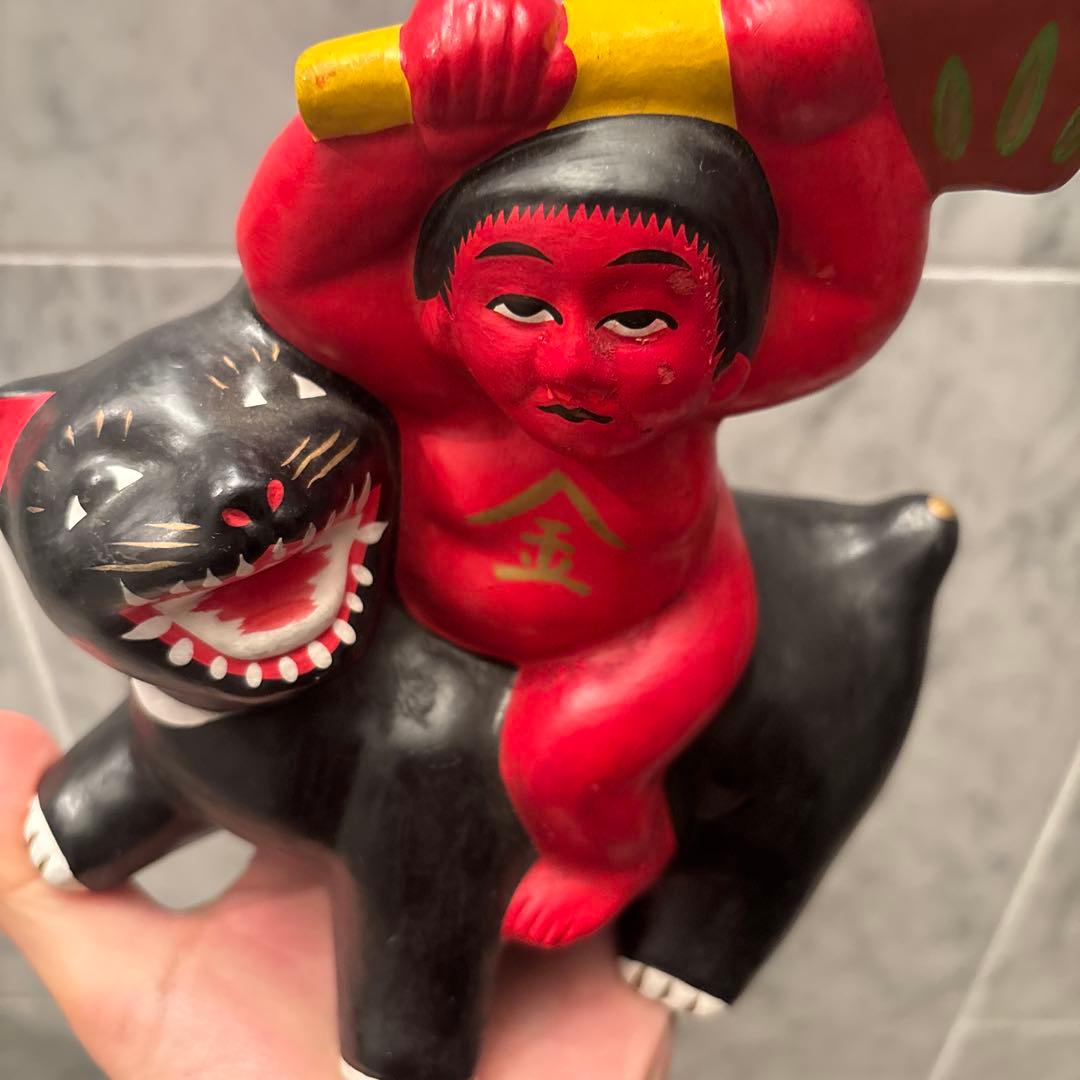 郷土玩具 秋田 民藝 中山土人形 美しい色彩と手仕事の「熊乗り