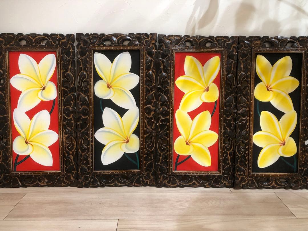 鮮やかで南国チックな飾りやすいサイズのバリ絵画！63/33cm 鮮やかで南国チックな飾りやすいサイズのバリ絵画！63/33cm 【公式通販】