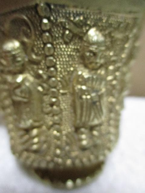 中国 唐代 舞伎八稜金杯 古箱付き N74-2