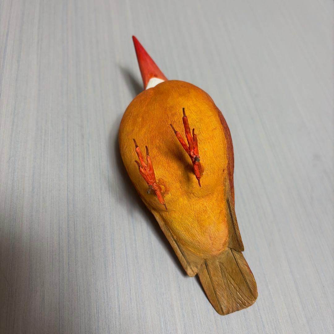 アカショウビン バードカービング 野鳥彫刻 木彫りの野鳥 リアル野鳥