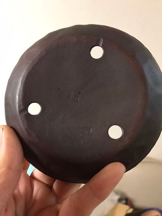 盆栽鉢　名工時代ミニ盆栽鉢紫泥丸浅鉢美芸福専、陶寿三個おまとめ山野草多肉植物