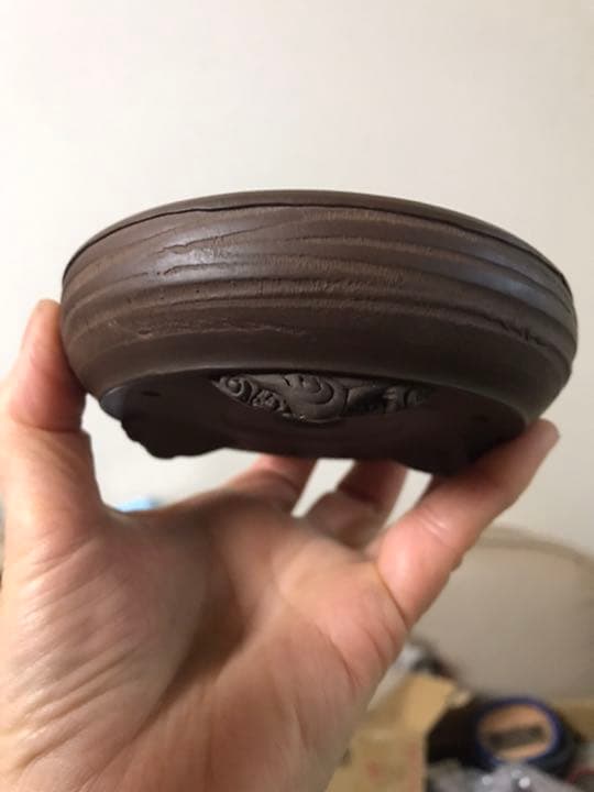 盆栽鉢　名工時代ミニ盆栽鉢紫泥丸浅鉢美芸福専、陶寿三個おまとめ山野草多肉植物