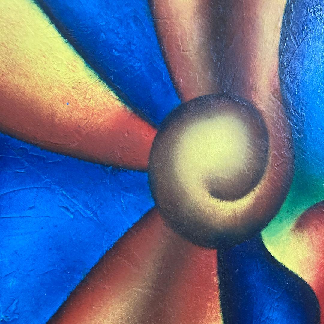 希少 古画 刀根広篤 作 「Ame-Tsuchi」 F10号 油彩 極彩色