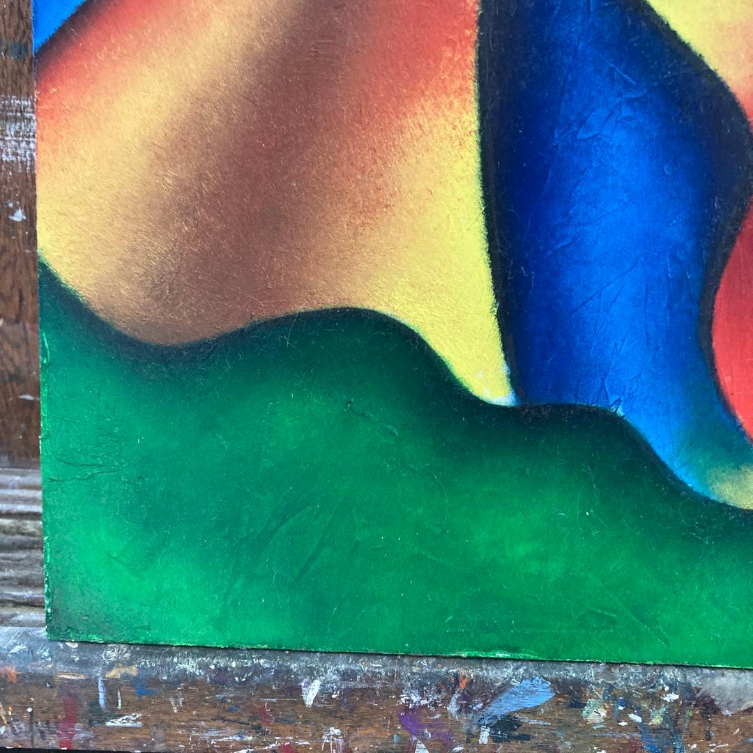 希少 古画 刀根広篤 作 「Ame-Tsuchi」 F10号 油彩 極彩色