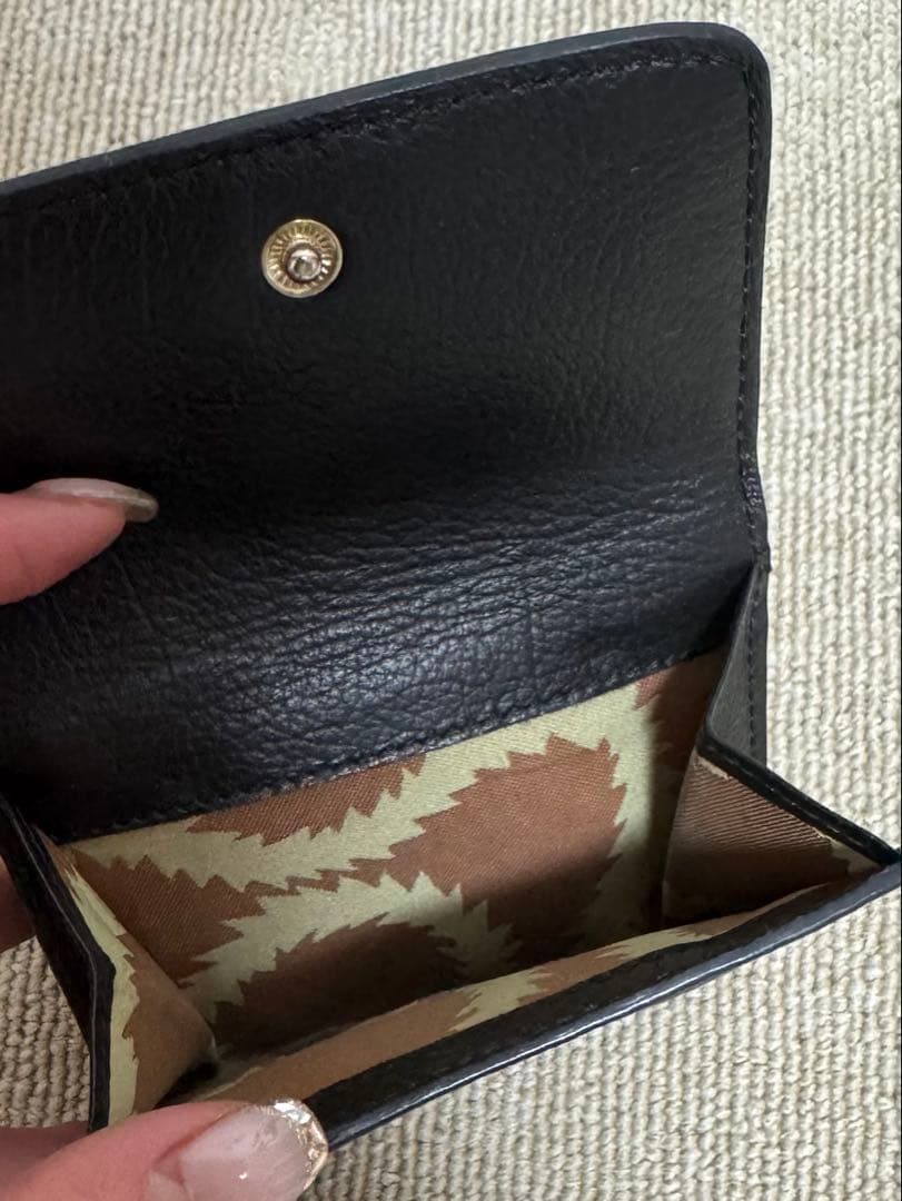 レザー 二つ折り財布 黒