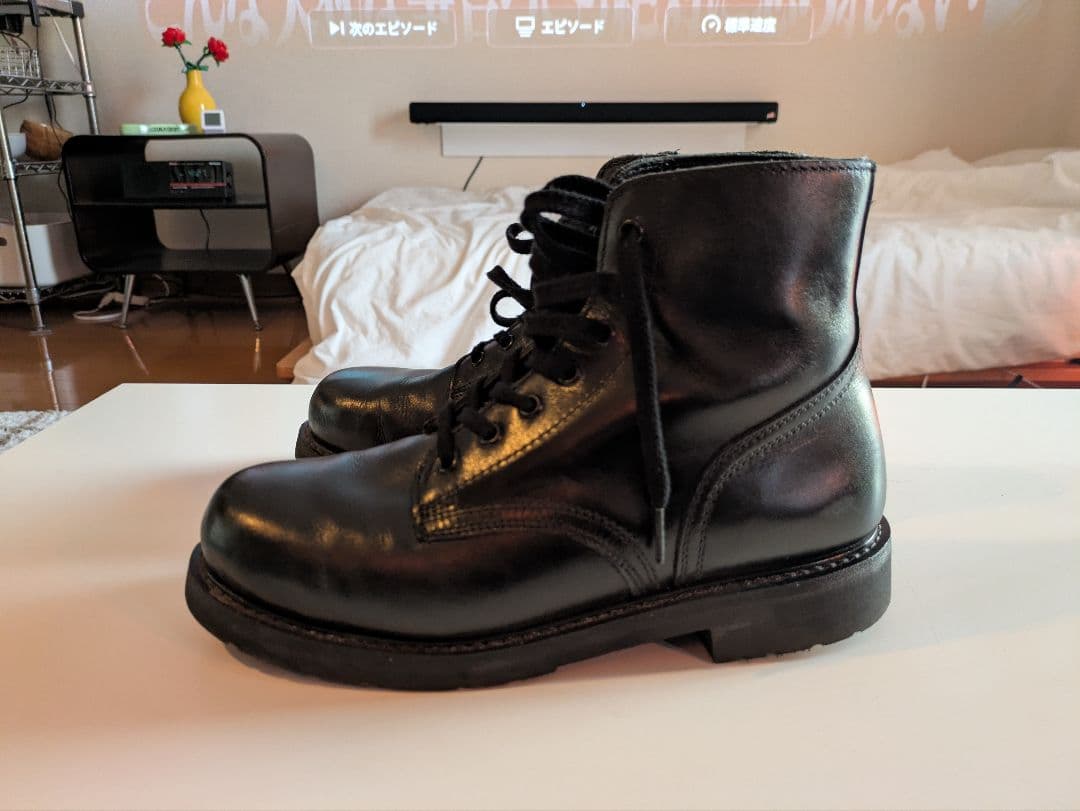 カナダ軍　コンバットブーツ　ミリタリーブーツ ブラック レザー　25.5cm