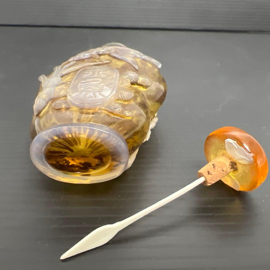 中国古玩 金魚彫鼻煙壷 高さ9.7㎝ 東Y7-0924③タニト