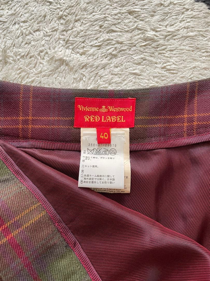 vivian westwood緑と赤のチェック柄タイトスカート