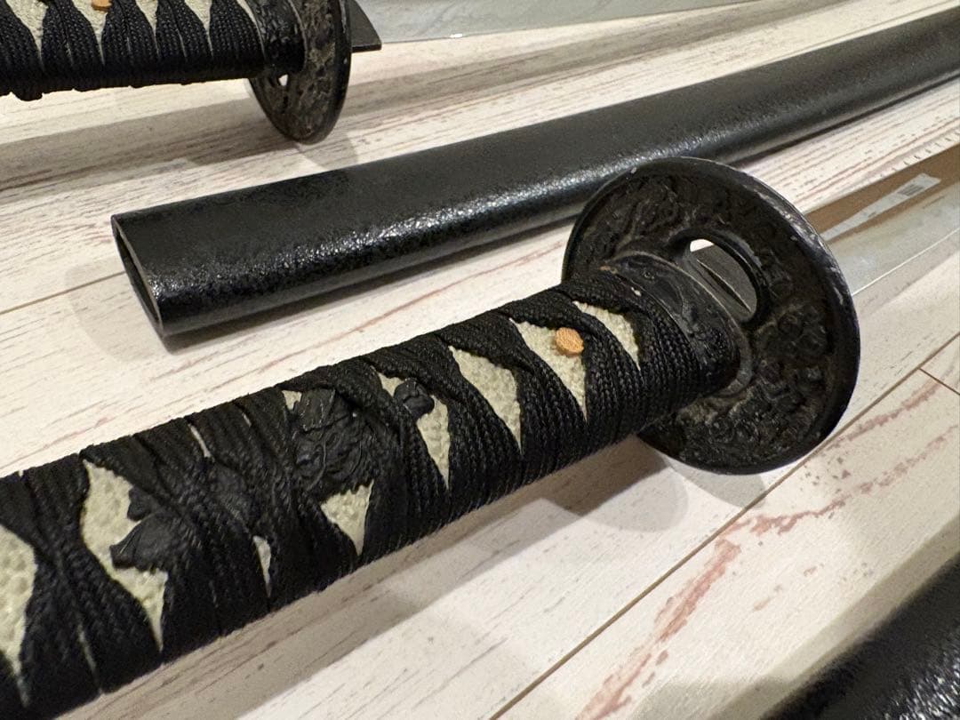 模造刀 黒鞘・黒柄 約105cm 約70cm 2本セット