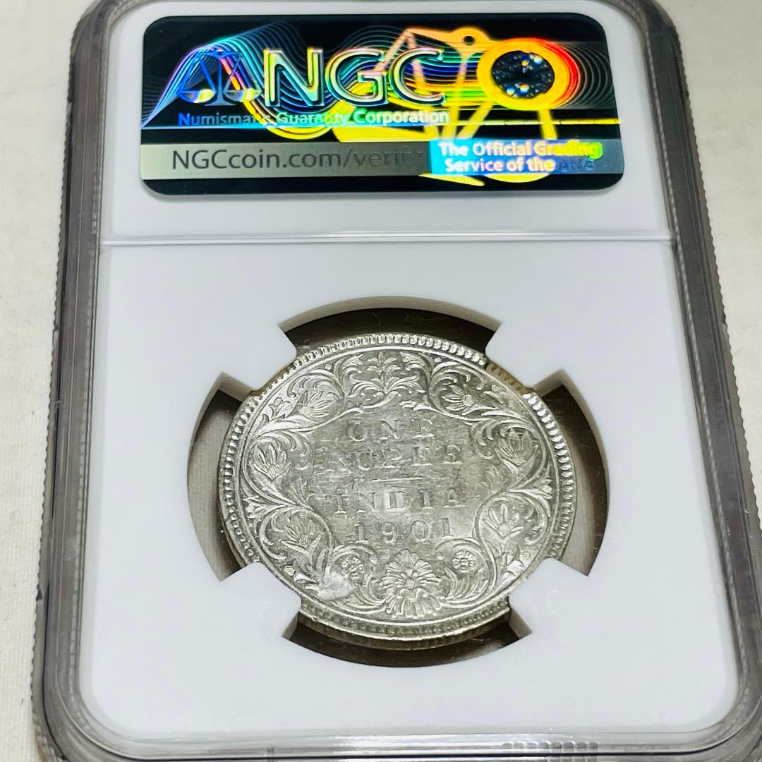 1901 英領インド 1ルピー銀貨 ゴシッククラウン ヴィクトリア