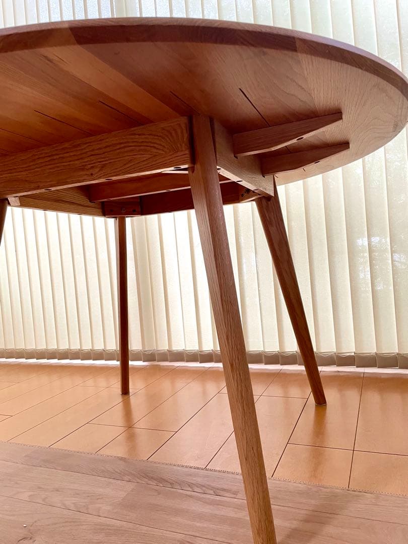 大川家具 リバー 円形ダイニングテーブル120cm