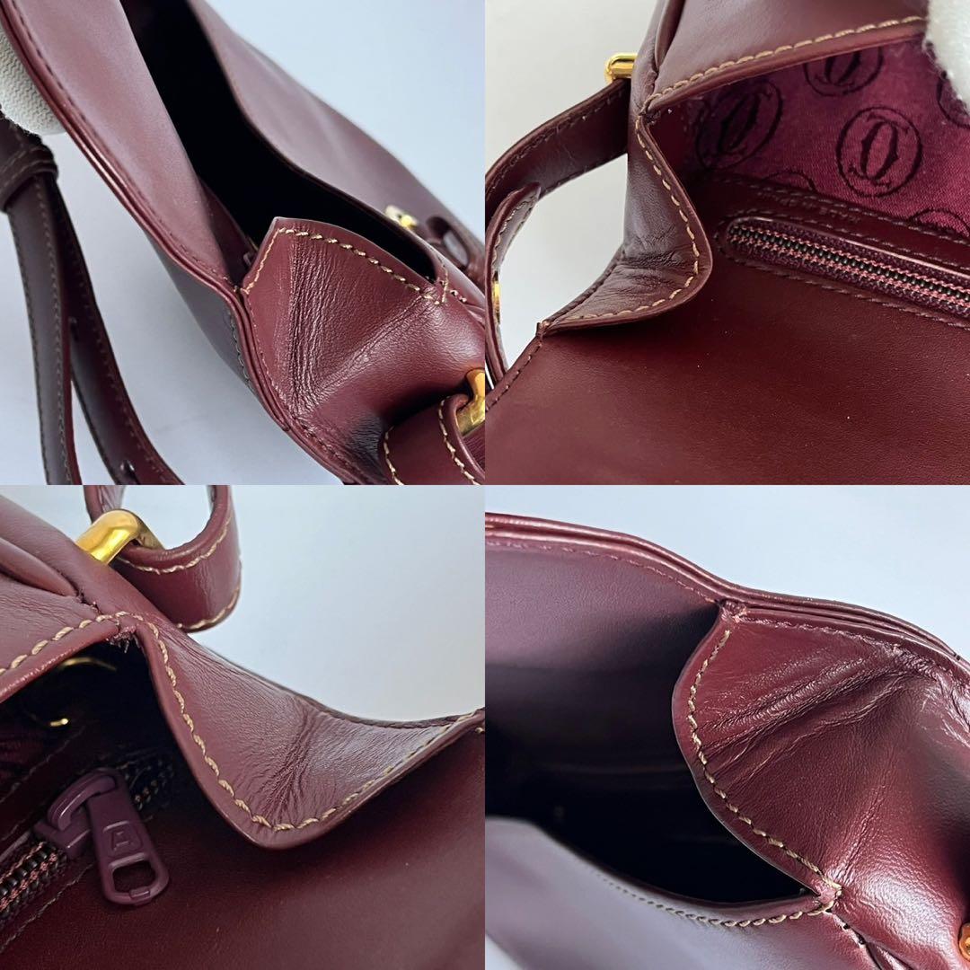 ■未使用級■ Cartier　マストライン　ショルダーバッグ　レザー　ボルドー