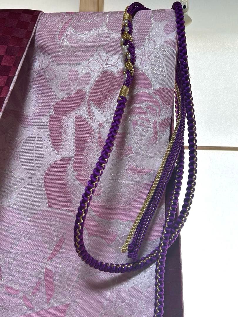 華やかな紫色の振袖 1度使用 足袋（未使用）