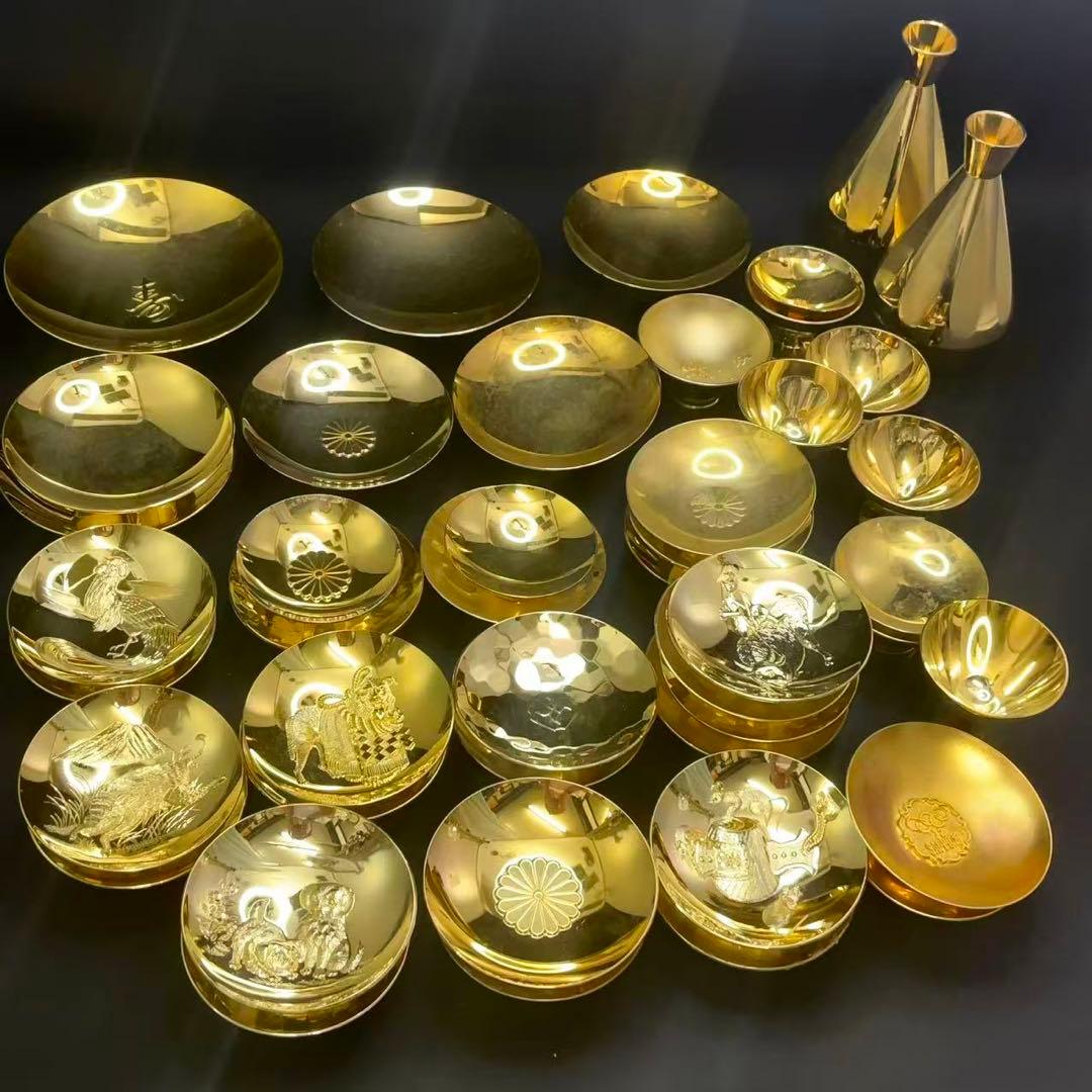 24KGP 金杯 金盃 金メッキ 干支 鳳凰 菊花紋等 45点 約4.05kg - メルカリ