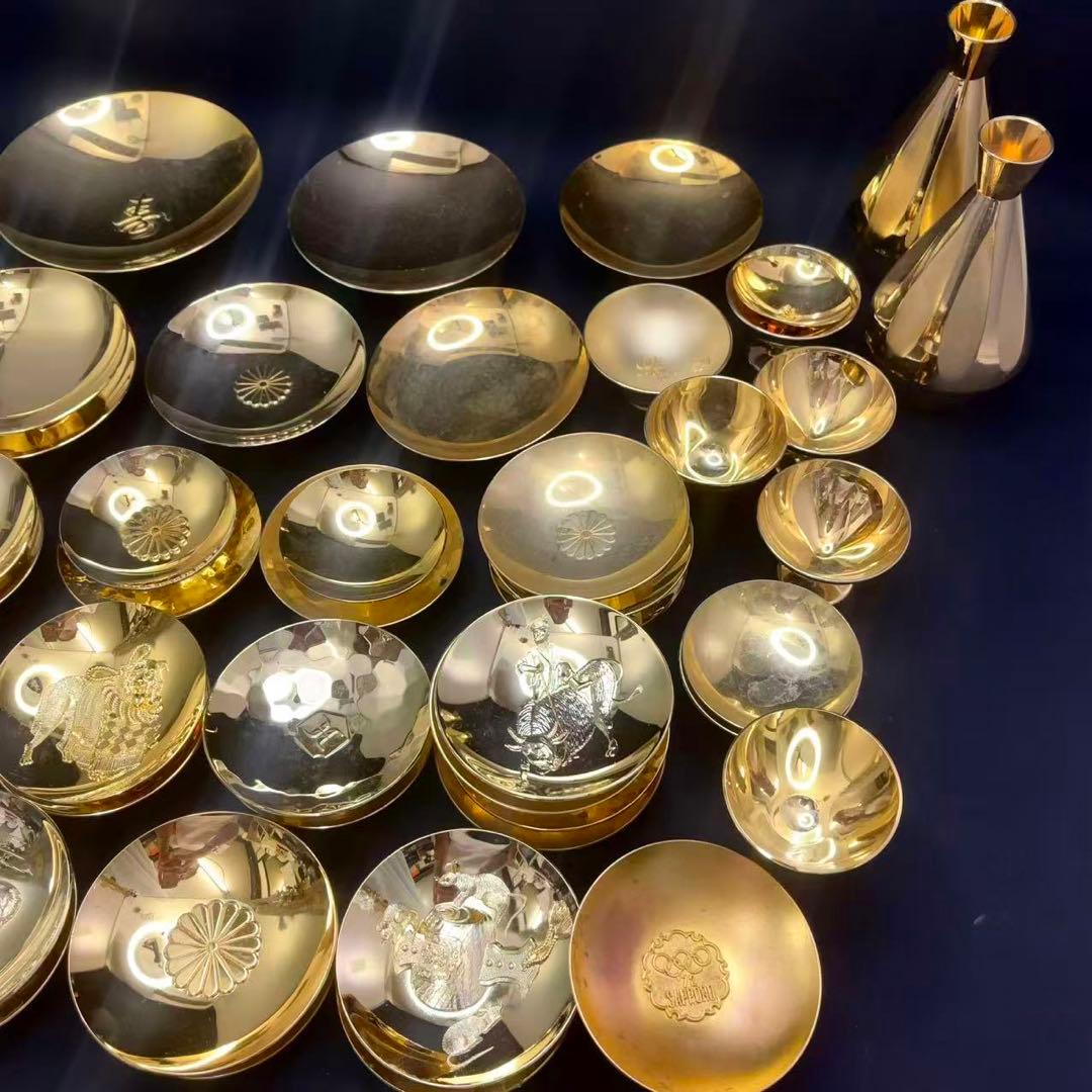 24KGP 金杯 金盃 金メッキ 干支 鳳凰 菊花紋等 45点 約4.05kg - メルカリ