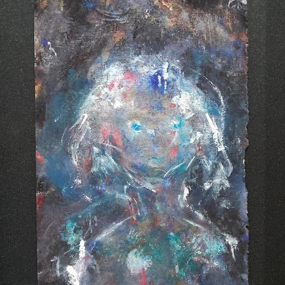 内野隆文 肖像 人物画 絵画 現代アート アンティークペーパー 古紙