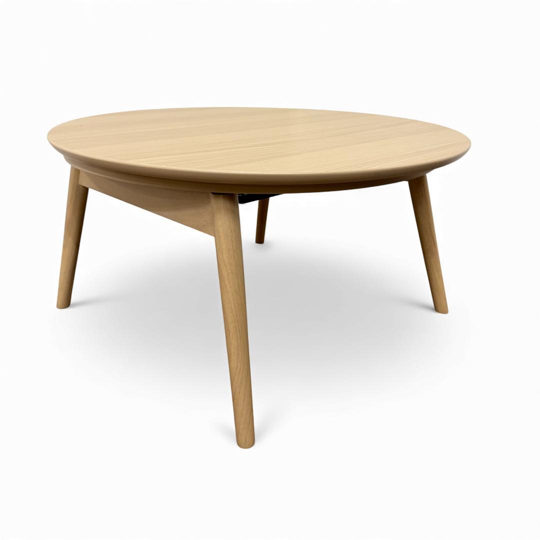 直径68cm【新品】折り畳み式 コンパクトな丸型こたつ 木目調 円卓こたつ