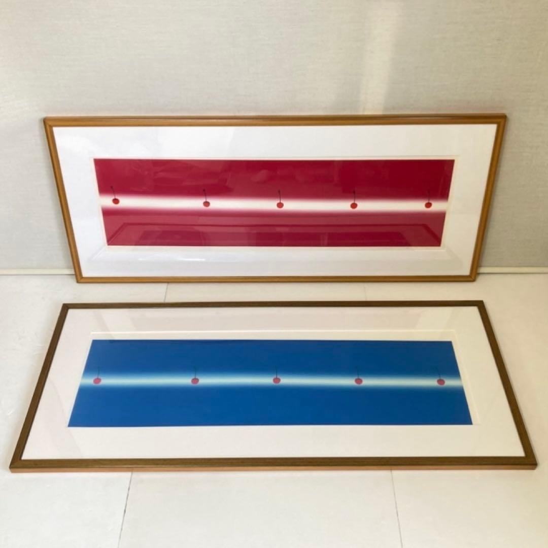 中村憲之 さくらんぼ シルクスクリーン 大型 横長 赤色 ポップ モダン